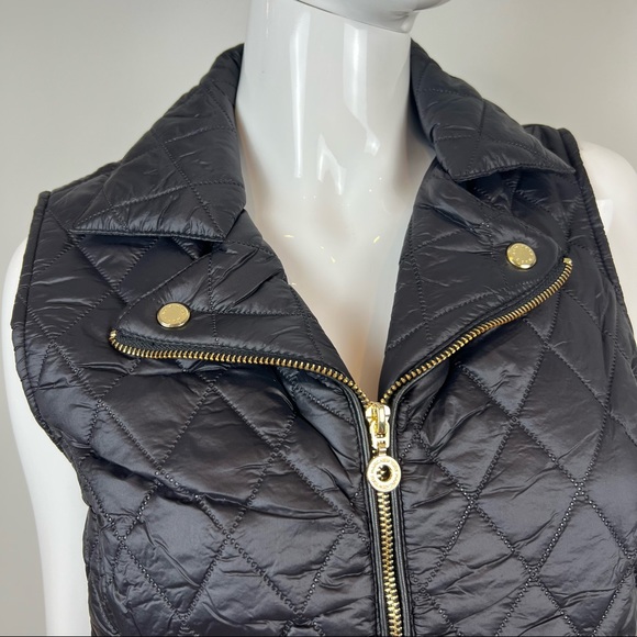 New Marc New York Andrew Mark Chic Jacket Vest Size Small Zip Up Black - Picture 14 of 16